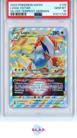 LUGIA VSTAR POKEMON 139 2022 SILVER TEMPEST SWSH HOLO GERMAN PSA 10 - Image 1