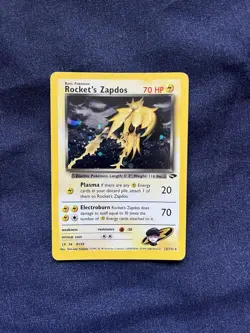 Pokemon TCG Rocket’s Zapdos 15/132 Gym Challenge Holo Unlimited WOTC Card - Image 1