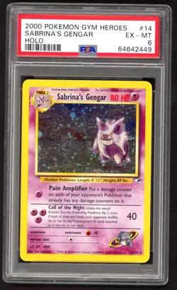 Pokemon Cards - PSA 6 Sabrina's Gengar 14/132 - Gym Heroes Holo - EX-MT - PSA6 - Image 1
