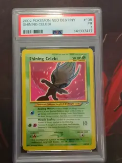 2002 POKEMON NEO DESTINY #106 SHINING CELEBI PSA 1 - Image 1
