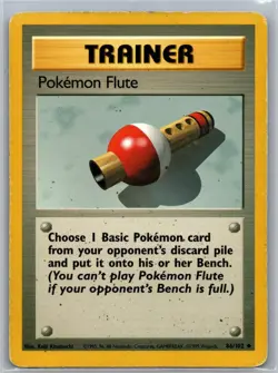 Pokemon Flute 86/102 UC Base Set Unlimited HP Pokemon - Image 1