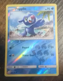 Popplio 39/149 - Sun & Moon Base Set Pokemon Reverse Holo Foil LP - Image 1