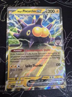 Hops Pincurchin Ex 068/217 Holo Ultra Rare Pokemon Card Near Mint - Image 1