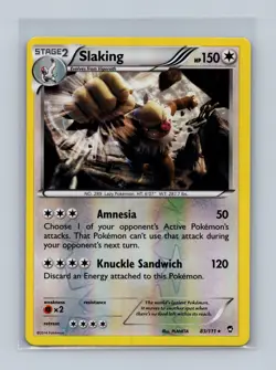 Slaking 83/111 Holo Rare Furious Fists Pokemon Reverse Holo Lightly Played - Image 1