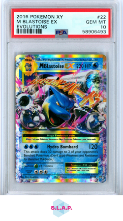 MEGA BLASTOISE EX POKEMON/NINTENDO 22 2016 EVOLUTIONS FULL ART ENG PSA 10 - Image 1