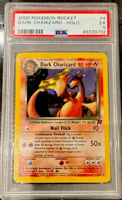 Pokemon Dark Charizard 4/82 Team Rocket Holo Rare PSA 5 Card English 2000 - Image 1