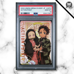 UNION ARENA JAPANESE EX05BT/KMY DEMON SLAYER VOL.2 #AP01 ACTION POINT - PSA 10 - Image 1