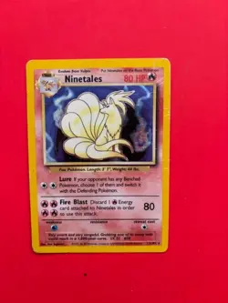Pokemon Ninetales Base Set 12/102 Holo Rare 80 HP Stage 1 Pokemon TCG English - Image 1