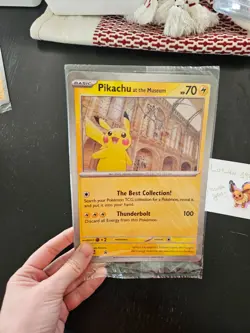 Pikachu At The Museum Pokemon X Natural History Museum Jumbo Promo Sealed Card 1 - Image 2