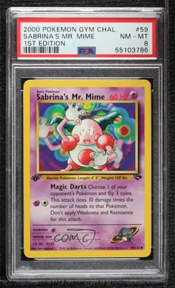 Sabrina's Mr Mime 1st Ed. Pokemon Gym Challenge PSA 8 2000 - Image 1