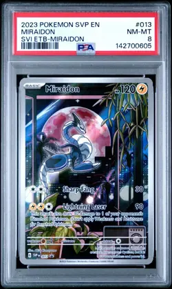 2023 POKEMON SVP EN-SV BLACK STAR PROMO #013 MIRAIDON PSA 8 - Image 1