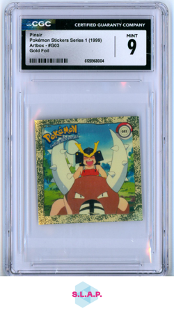 PINSIR POKEMON G3 1999 ARTBOX STICKER ENGLISH CGC 9 - Image 1