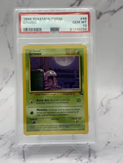 Pokemon 1999 Fossil Grimer 48/62 PSA 10 Common Unlimited Regular Wizards - Image 1