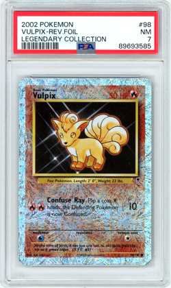 2002 Pokemon Legendary Collection Vulpix 98/110 Reverse Holo PSA 7 NM - Image 1
