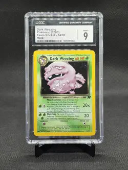 Pokemon Dark Weezing Holo Team rocket CGC 9 Mint - Image 1
