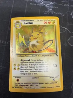 Pokemon TCG- Raichu 14/62 Holo Unlimited Fossil Set WOTC - Image 1