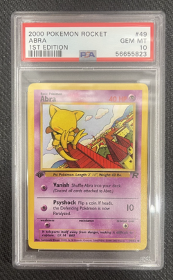 2000 POKEMON ROCKET ABRA #49 1st EDITION PSA 10 - Image 1