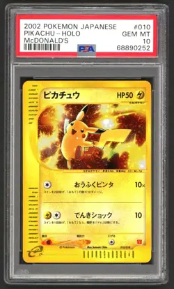Pokemon Cards - PSA 10 Pikachu 010/018 - 2002 McDonald's Japanese Holo - GEM MT - Image 1