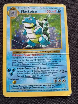 1999 POKEMON SET SHADOWLESS #2/102 BLASTOISE HOLO DMG - Image 1