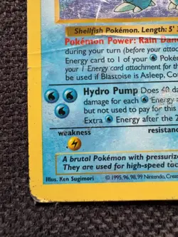 1999 POKEMON SET SHADOWLESS #2/102 BLASTOISE HOLO DMG - Image 3