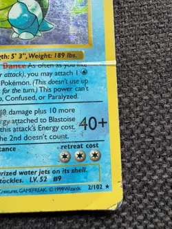 1999 POKEMON SET SHADOWLESS #2/102 BLASTOISE HOLO DMG - Image 4