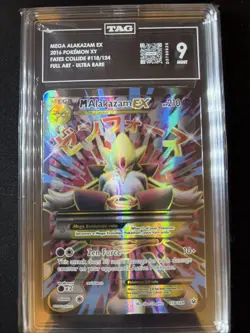 M Alakazam EX, 118/124, Pokemon TCG Fates Collide, Full Art Mint TAG 9 - Image 1