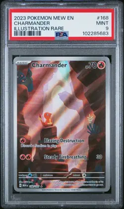2023 Pokemon Charmander 168/165 Sv: Scarlet & Violet 151 Holo PSA 9 - Image 1