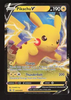 2021 SWSH SWORD & SHIELD PROMO CARDS PIKACHU V SWSH061 MINT PROMO POKEMON - Image 1