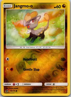 Jangmo-o 75/111 Common Crimson Invasion Pokemon Reverse Holo Near Mint - Image 1