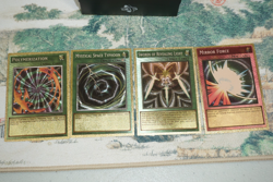 Yugioh Custom Gold Foil Cards Oricas Polymerization MST Mirror Force Swords Set - Image 1