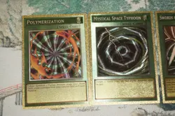 Yugioh Custom Gold Foil Cards Oricas Polymerization MST Mirror Force Swords Set - Image 2
