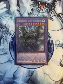 (UU) Yugioh Gladiator Beast Nerokius PRIO-EN086 Secret Rare 1st Ed VLP - Image 1