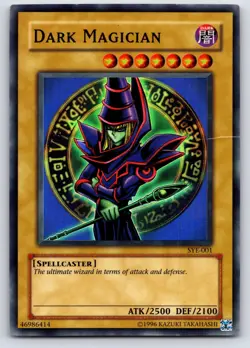 VINTAGE YuGiOh Dark Magician SYE-001 HP Heavily Played - Image 1
