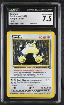 CGC 7.5 Snorlax 1999 Jungle 11/64 Holo Pokemon Card - Image 1