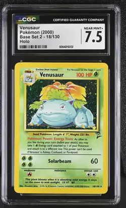 CGC 7.5 Venusaur 2000 Base Set 2 18/130 Holo Pokemon Card psa - Image 1