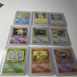 Pokemon TCG 1999 Base Set 9 Card Lot Psyduck Pikachu Meowth Drowzee Tauros NM - Image 1
