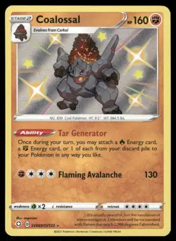Pokemon Cards Coalossal SV069/SV122 Shining Fates Shiny Vault Shiny Rare NM - Image 1