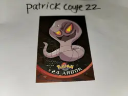 Arbok #24 Holo Pokemon Topps Series 1 Card (Black Label) VLP - Image 1
