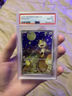 2025 POKEMON SIMPLIFIED CHINESE CBB3 C 0207/07 MEOWTH PSA 10 - Image 1