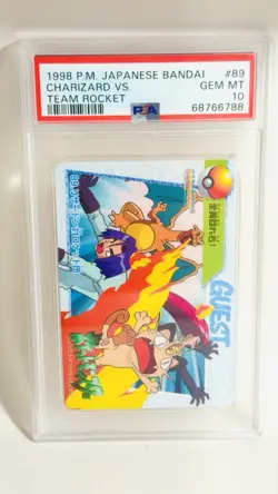 POKEMON JAPANESE BANDAI #89 CHARIZARD VS. TEAM ROCKET PSA 10 - Image 1