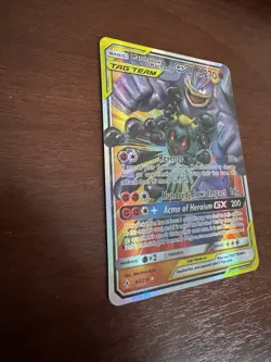 Marshadow & Machamp GX Tag Team 82/214 Holo Pokemon Card – VG - NM - See Photos - Image 2