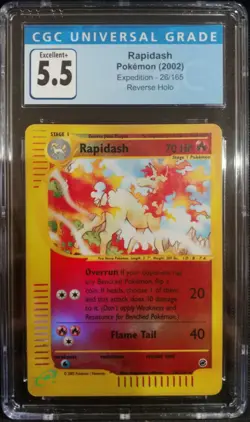 Rapidash 26/165 Expedition Reverse Holo Rare CGC 5.5 Excellent+ Pokemon TCG - Image 1