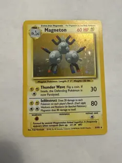 Vintage Magneton 009/102 Holo - Pokemon Base Set 1995, 96, 98 (LP) - Image 1