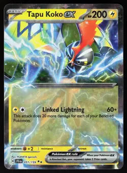 Tapu Koko ex 051/159 Double Rare Journey Together Pokemon Holo NM - Image 1