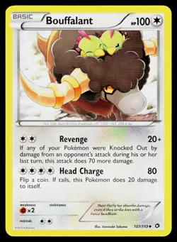 Bouffalant 107/113 Uncommon Legendary Treasures Pokemon LP - Image 1