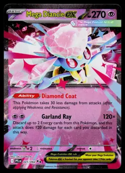 Mega Diancie ex 041/094 Double Rare Phantasmal Flames Pokemon LP - Image 1
