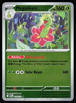Meganium 010/132 Rare Mega Evolution Pokemon Reverse Holo NM - Image 1