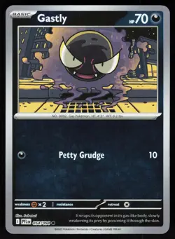 Gastly 054/094 Common Phantasmal Flames Pokemon Reverse Holo NM - Image 1
