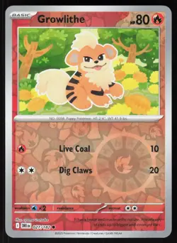 Growlithe 027/182 Common Destined Rivals Pokemon Reverse Holo NM - Image 1