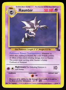 Haunter 21/62 Rare Fossil Pokemon Unlimited MP - Image 1